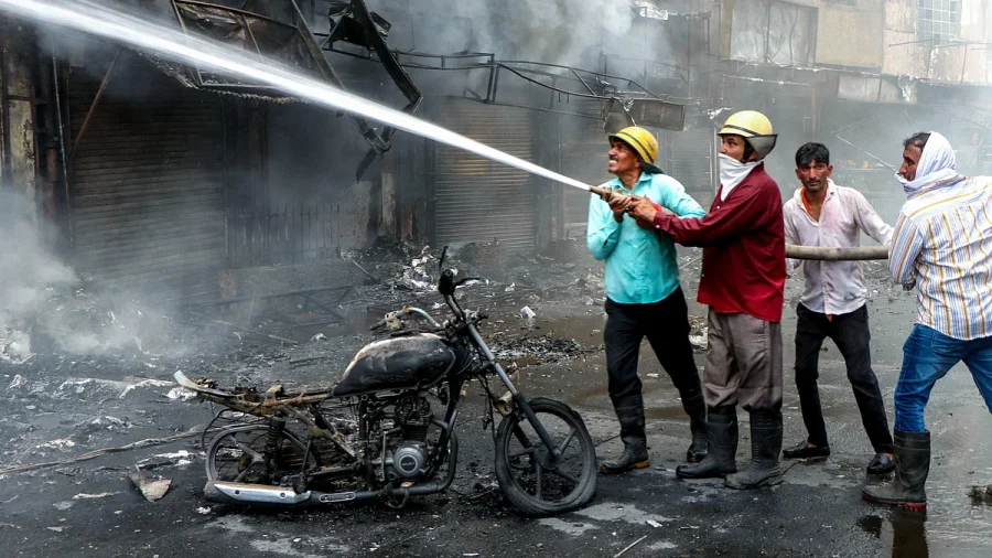 3 killed, 10 shops gutted in massive Rohtak market fire