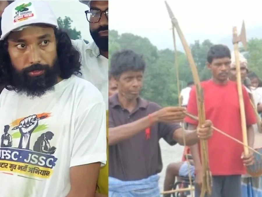 देवेंद्र महतो को रोकने के लिए कुल्हाड़ी, धनुष-तीर और लाठी ले डटे ग्रामीण, नेमरा में तनाव!