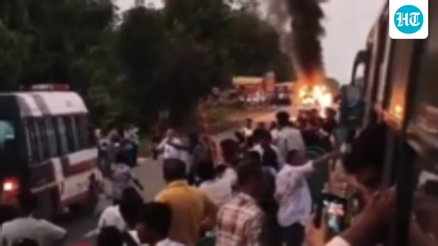 Gujarat: 12 Ambaji pilgrims hurt in Sabarkantha crash; angry mob sets SUV ablaze