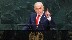 Netanyahu defends Israeli military action as delegates walk out before UN speech
